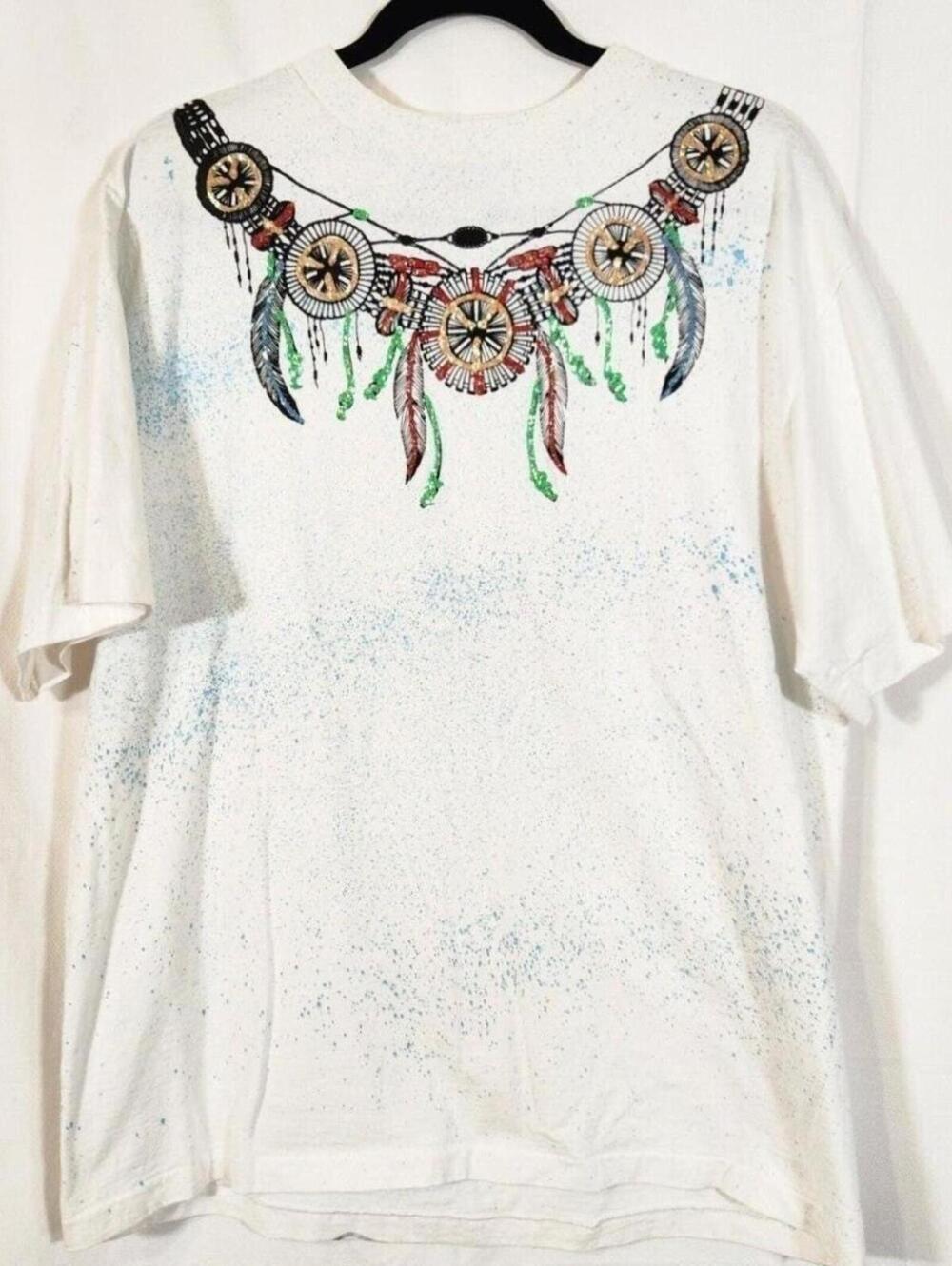Vintage XL Native American Dream Catcher 100% Cotton USA Made Single Stitch Tee